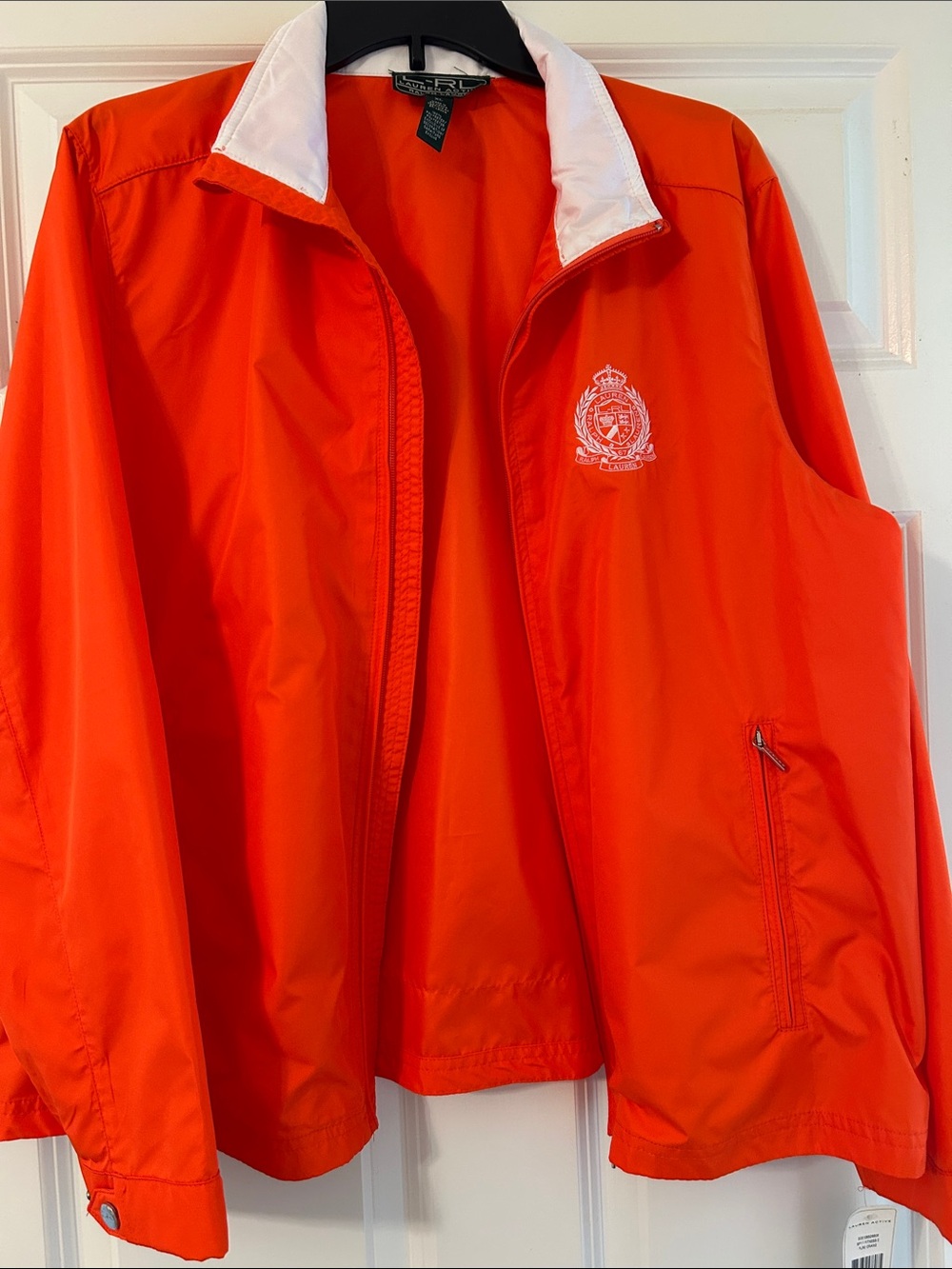 Lauren Ralph Lauren Orange Crest Embroidered Jacket